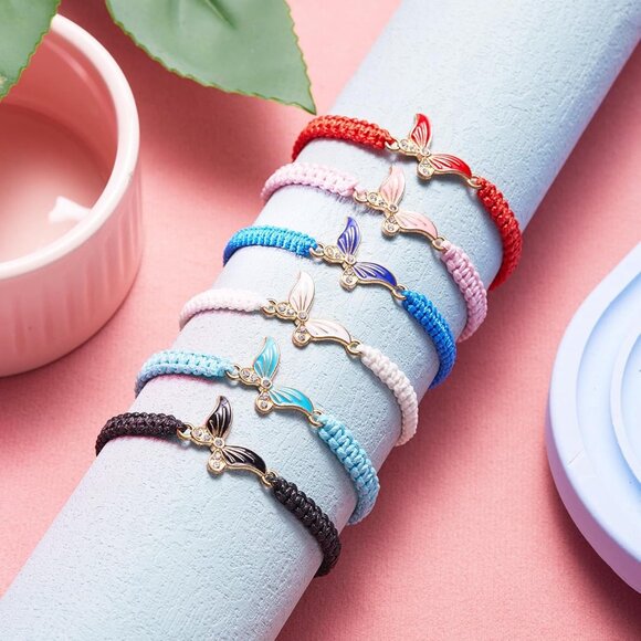 Stylish 4PCS Butterfly & Daisy Charm Bracelets for Girls - Perfect Birthday Gift - Picture 3 of 7